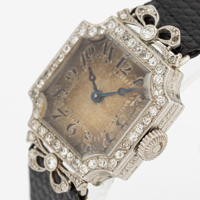 Wristwatch, platinum/diamonds, 20.5 mm.