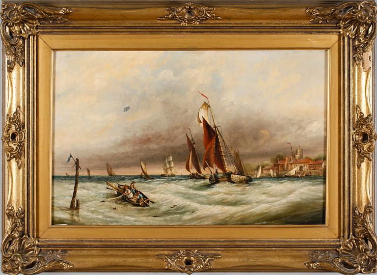 OKÄND KONSTNÄR, olja på pannå, signerad JWC, England, 1800-tal.