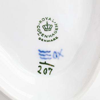 A 73-piece 'Blue Fluted Plain' porcelain tableware set, Copenhagen, Denmark, mostly 1940s-60s.