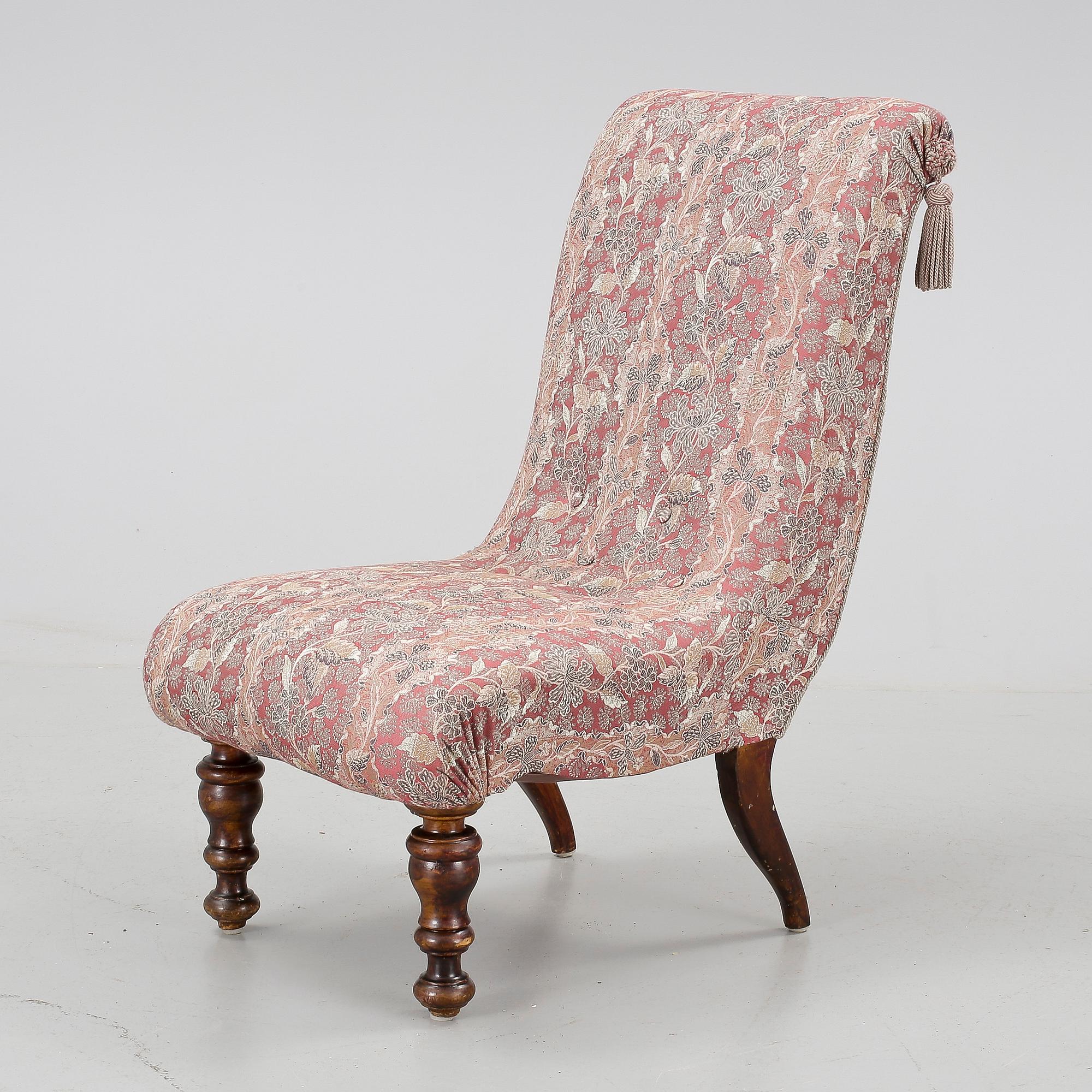 FÅTÖLJ, Oscariansk, sent 1800-tal.