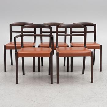 Ole Wanscher, four chairs and 1 armchair for Poul Jeppesen, Denmark 1970s.