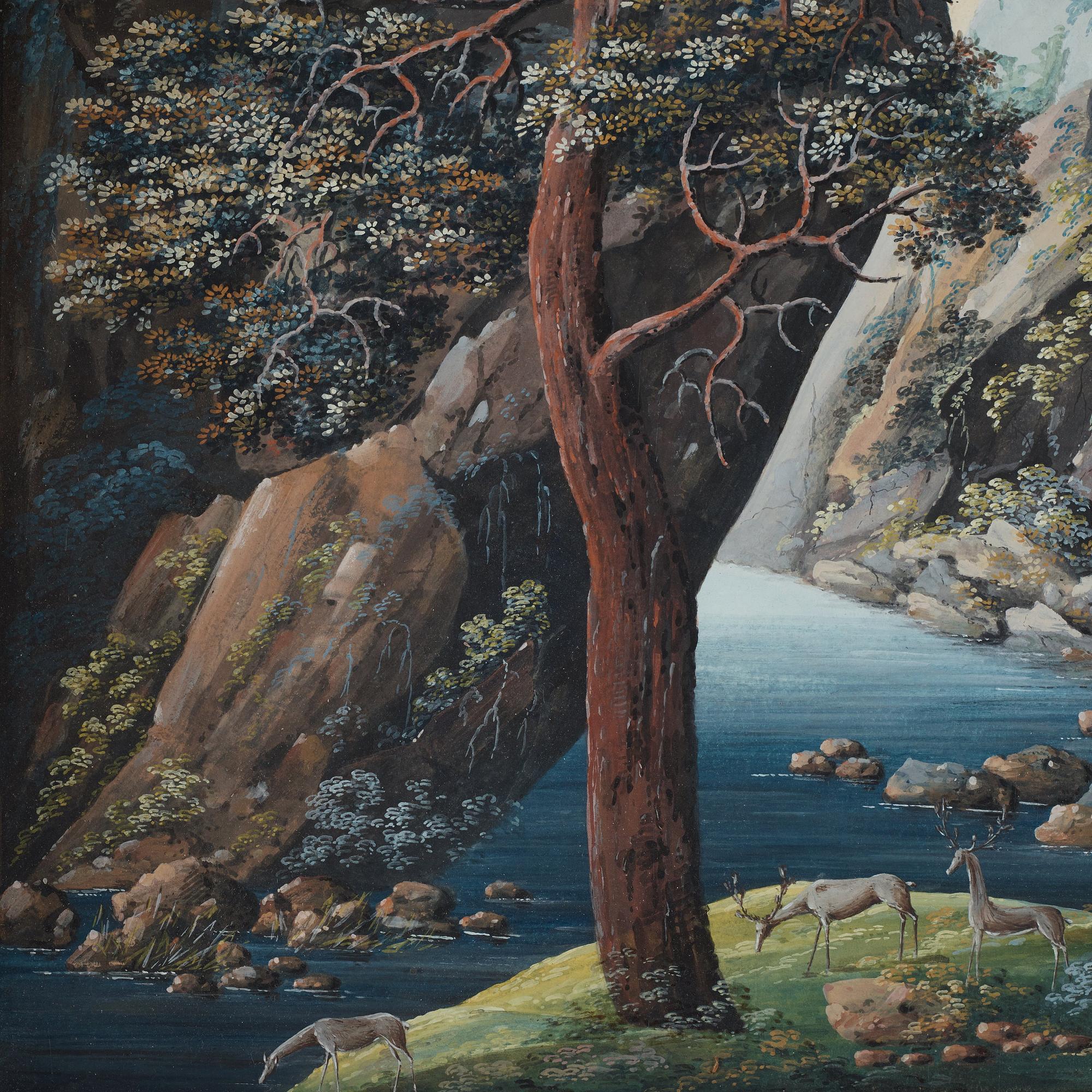 Anders Gustaf von Düben, The waterfalls in Bergpark Wilhelmshöhe, Germany, a pair.