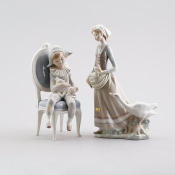 FIGURER, 2 st, porslin, Lladro, Spanien.