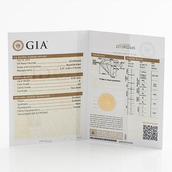 Örhängen med briljantslipade diamanter, medföljande GIA dossier.