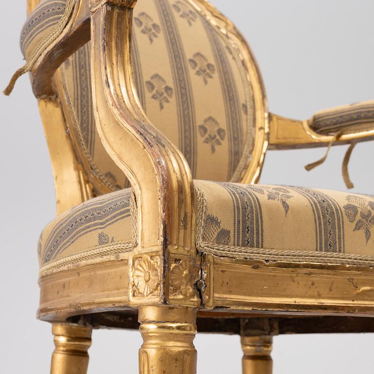 Karmstol, gustaviansk, sent 1700-tal.