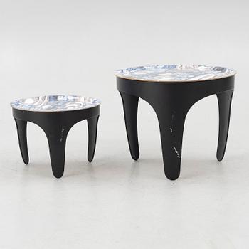 Firma Svenskt Tenn, Margot Barolo & Märta Friman, a pair of tray tables, "Sunday Noon", Svenskt Tenn.