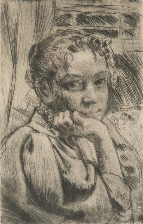 Akseli Gallen-Kallela, dry point, signed and dated in pencil.