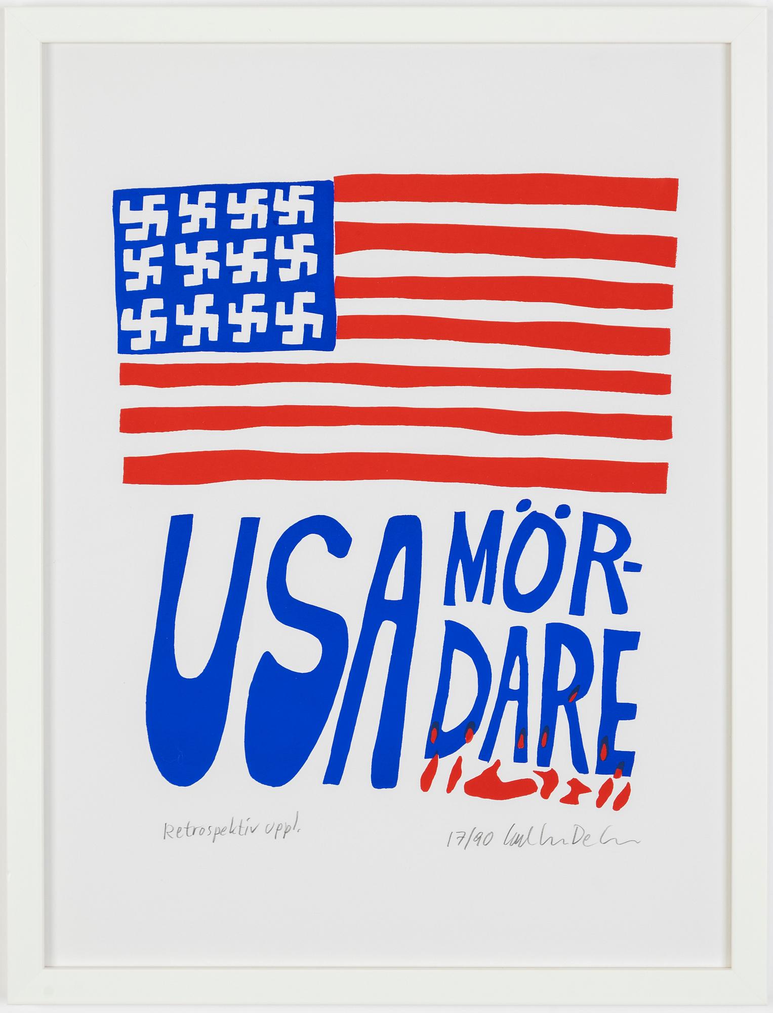 Carl Johan De Geer, "USA mördare".