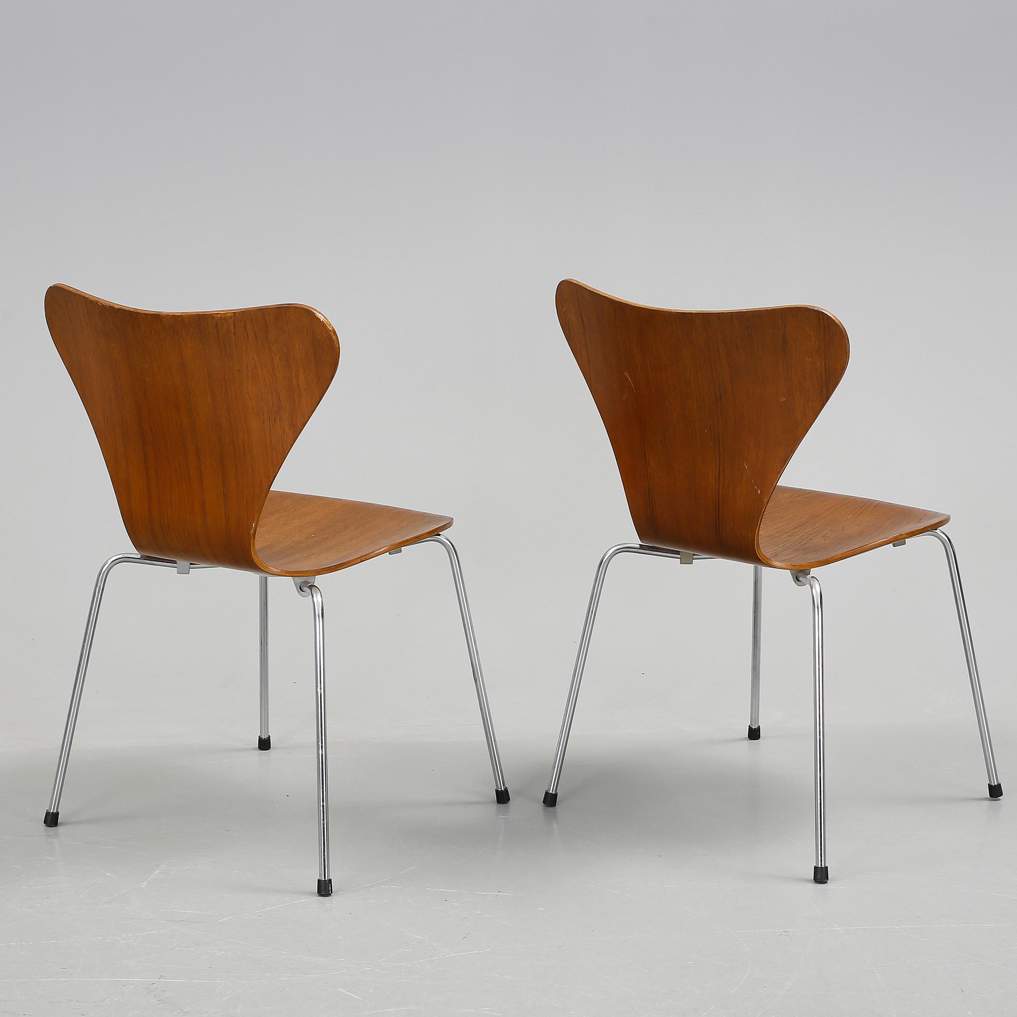STOLAR 6 st, "Sjuan", Arne Jacobsen, Fritz Hansen, 1990-2000-tal.