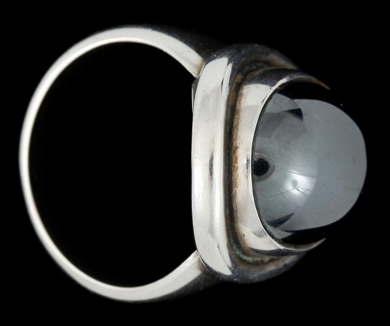 RINGAR, 2 st, sterling silver med olikfärgade stenar, Georg Jensen, Danmark.