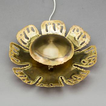 VÄGGLAMPA, mässing, Holm Sørensen & Co, Danmark, 1900-talets andra hälft.
