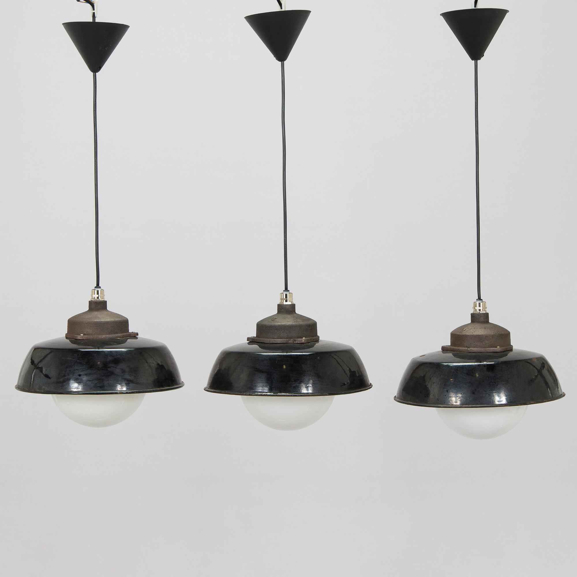 Paavo Tynell, a set of six 1930s ceiling lamps for Taito.