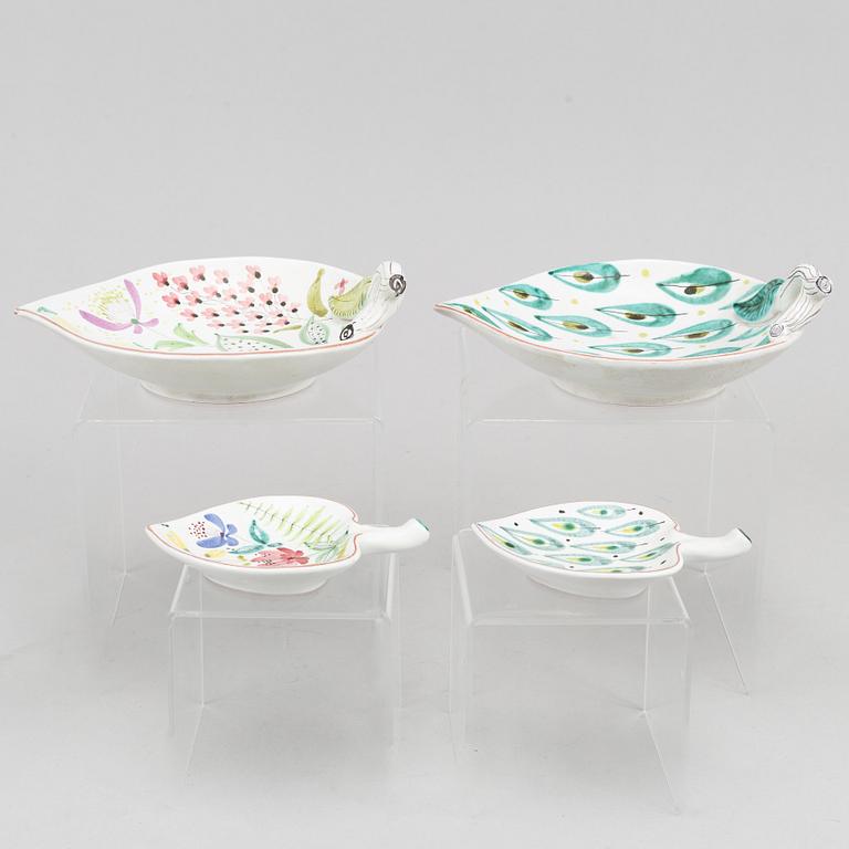 Stig Lindberg, fat, 4 st, fajans, Gustavsberg studio.