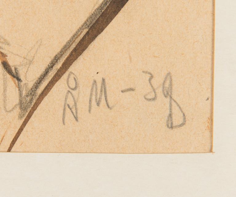 Åke Mattas, akvarelli, signeerattu ja päivätty -39.
