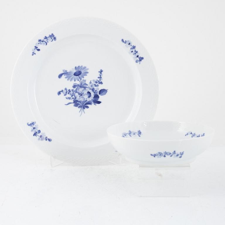 An 80-piece porcelain dinner service, "Blue flower", Royal Copenhagen, Denmark.