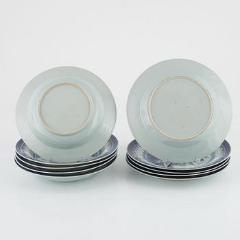 Tallrikar, 12 st, porslin, kina, Jiaqing (1796-1820).