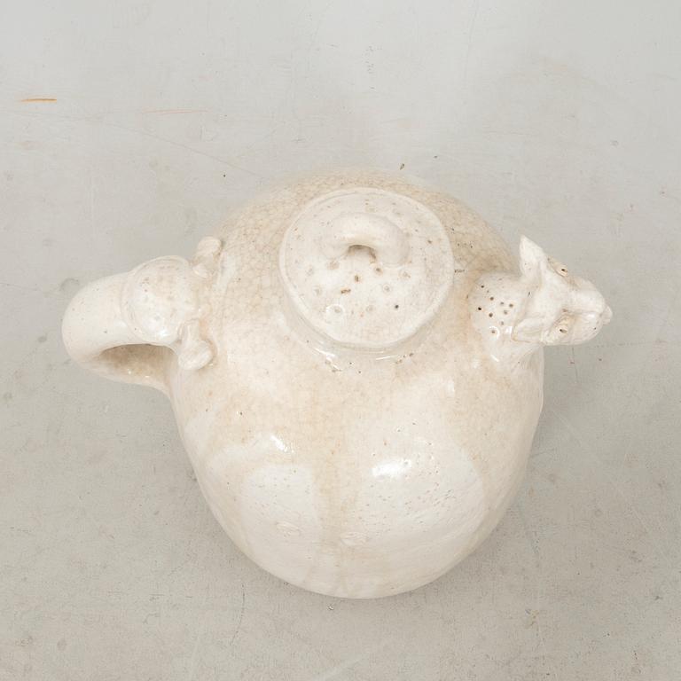 Gösta Grähs, signed stoneware teapot floor model own workshop.