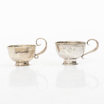 Supkoppar, 7 st, silver, 1700-1800-tal.