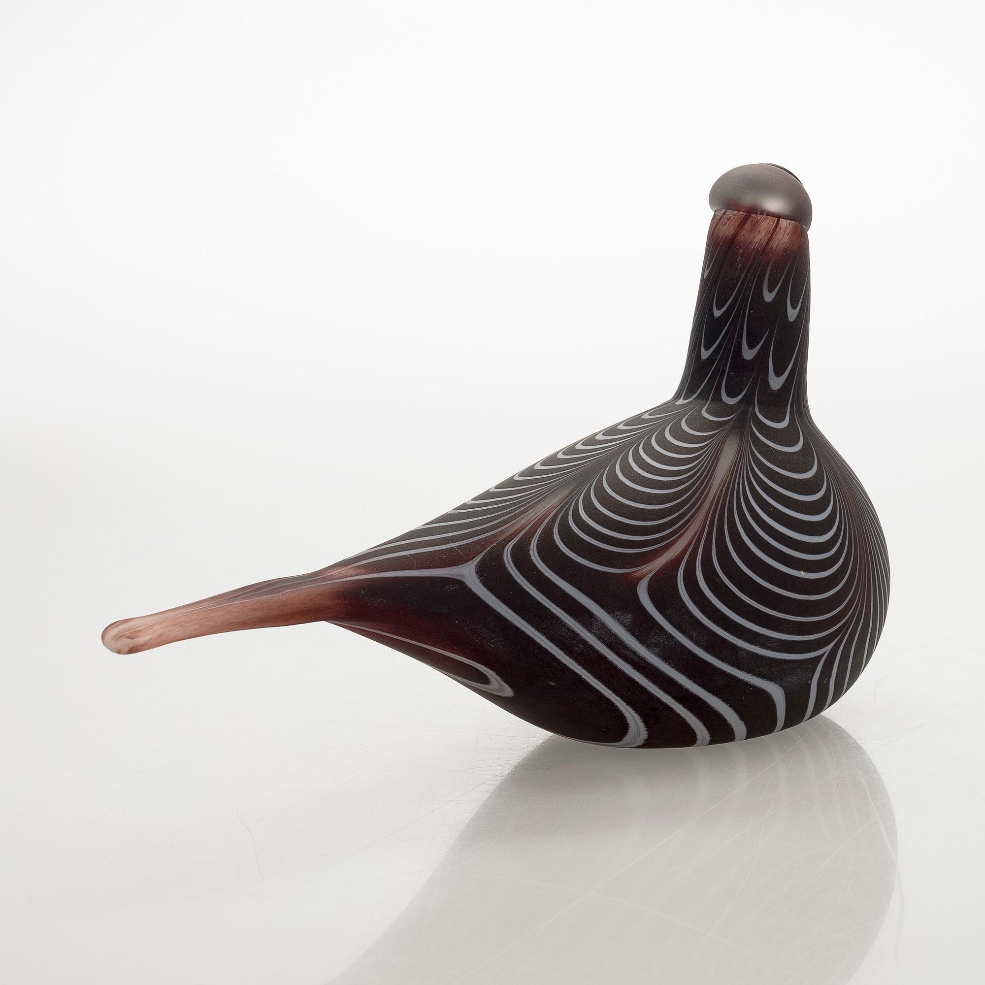 Oiva Toikka, lasilintu, "Kuovi", signeerattu O. Toikka Nuutajärvi.