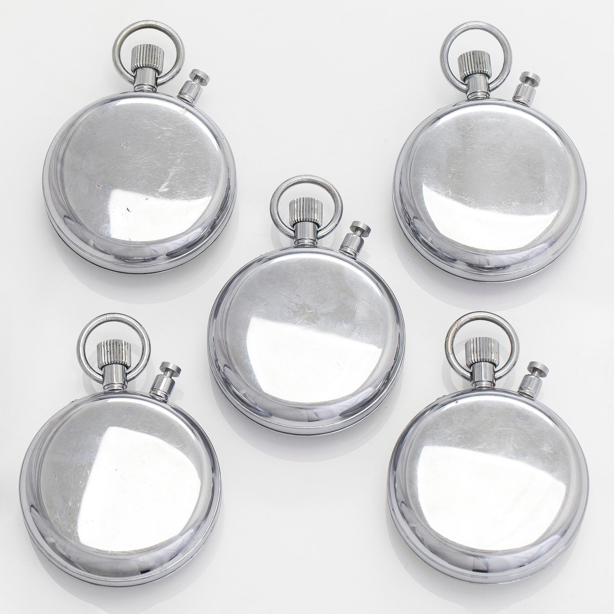 Omega, sekuntikelloja, 5 kpl, Rattrapante, kronografi, 65 mm.