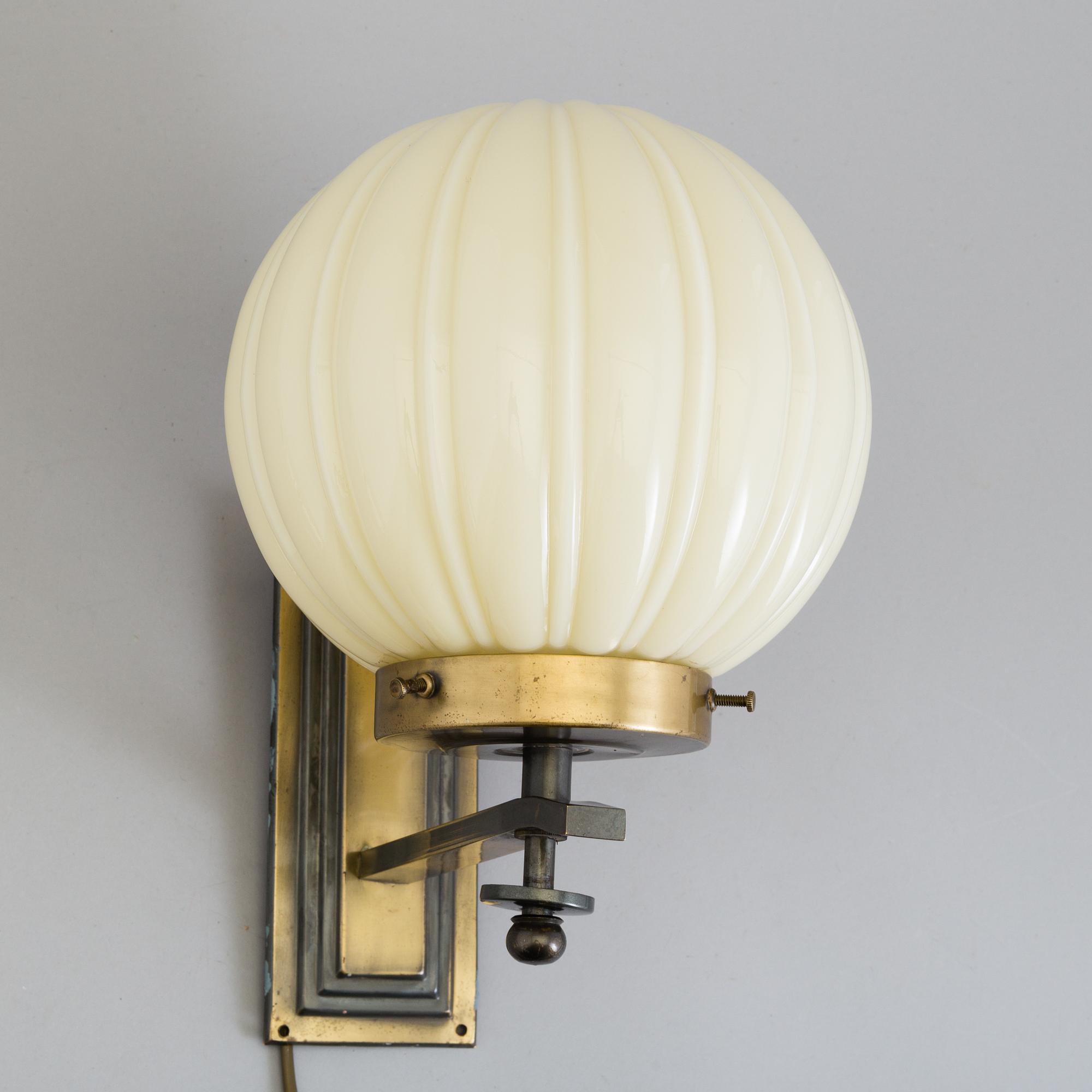 VÄGGLAMPA, funkis, 1930-tal.