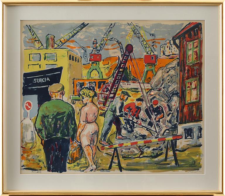 ALBIN AMELIN, färglitografi, signerad, H.C. Hors d'Commerse XII/L.