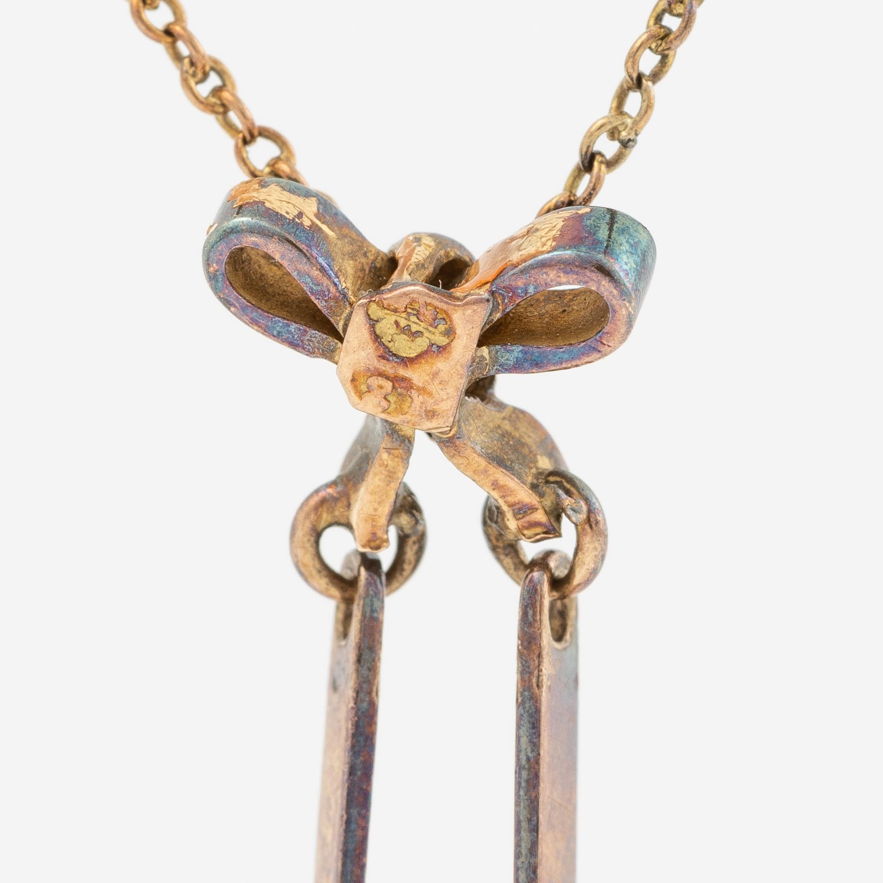 Hänge, 18K guld med två droppformade akvamariner.