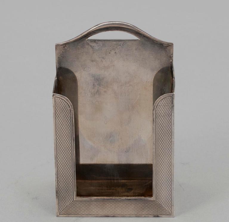 STÄLLNING för SPELKORT, silver 925, Hermès, Paris, 1900-tal. Vikt 208 g.