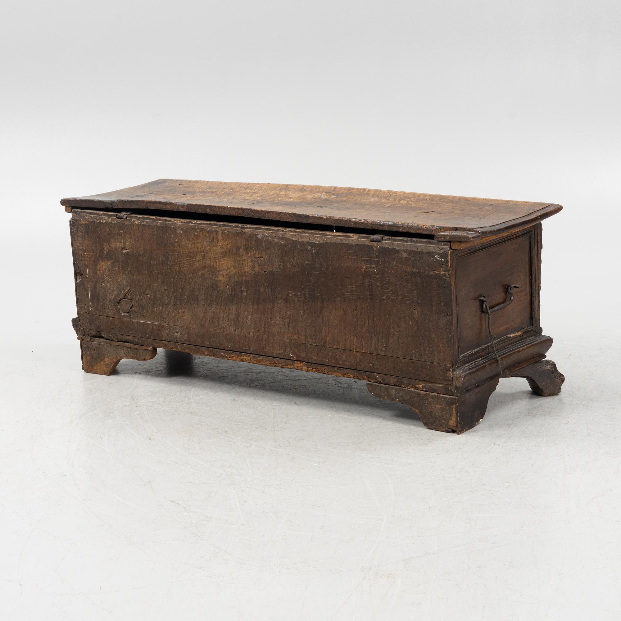 A renaissance style cassone, 19th century with older parts.