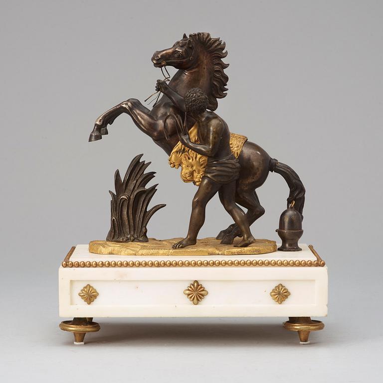 BORDSSKULPTUR "Chevaux de Marly". Frankrike, 1800-tal.