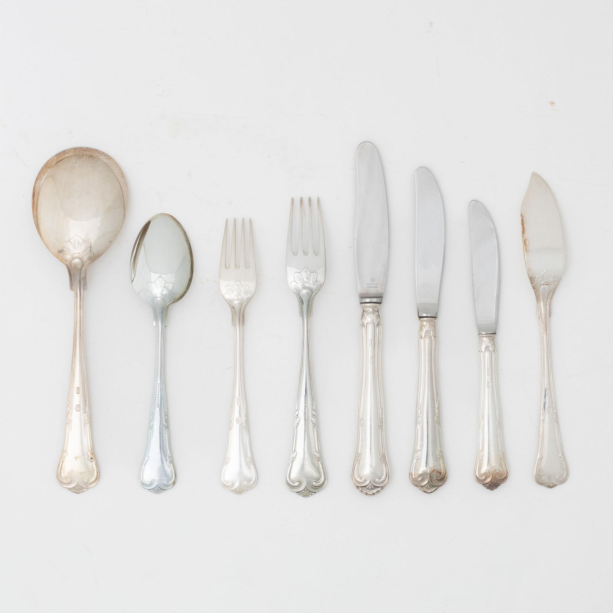 A 64-piece Swedish silver cutlery set, model 'Herrgård', including MEMA, Eskilstuna 1996.
