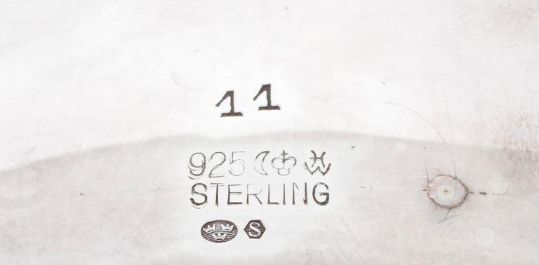 KAFFESERVIS samt BRICKA, 4 delar, silver, Tot. vikt 870g. Tyskland.