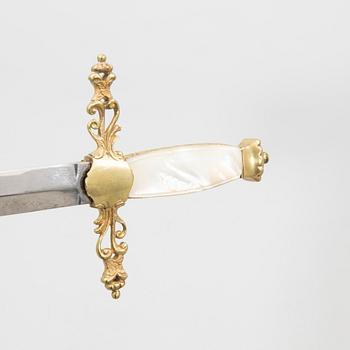 A Swedish smallsword, 19th/20th century, with scabbard.