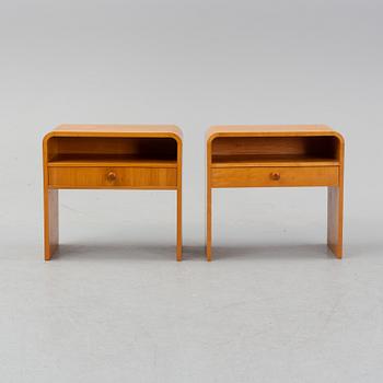 A matched pair of bedside tables, 1930's/40's.