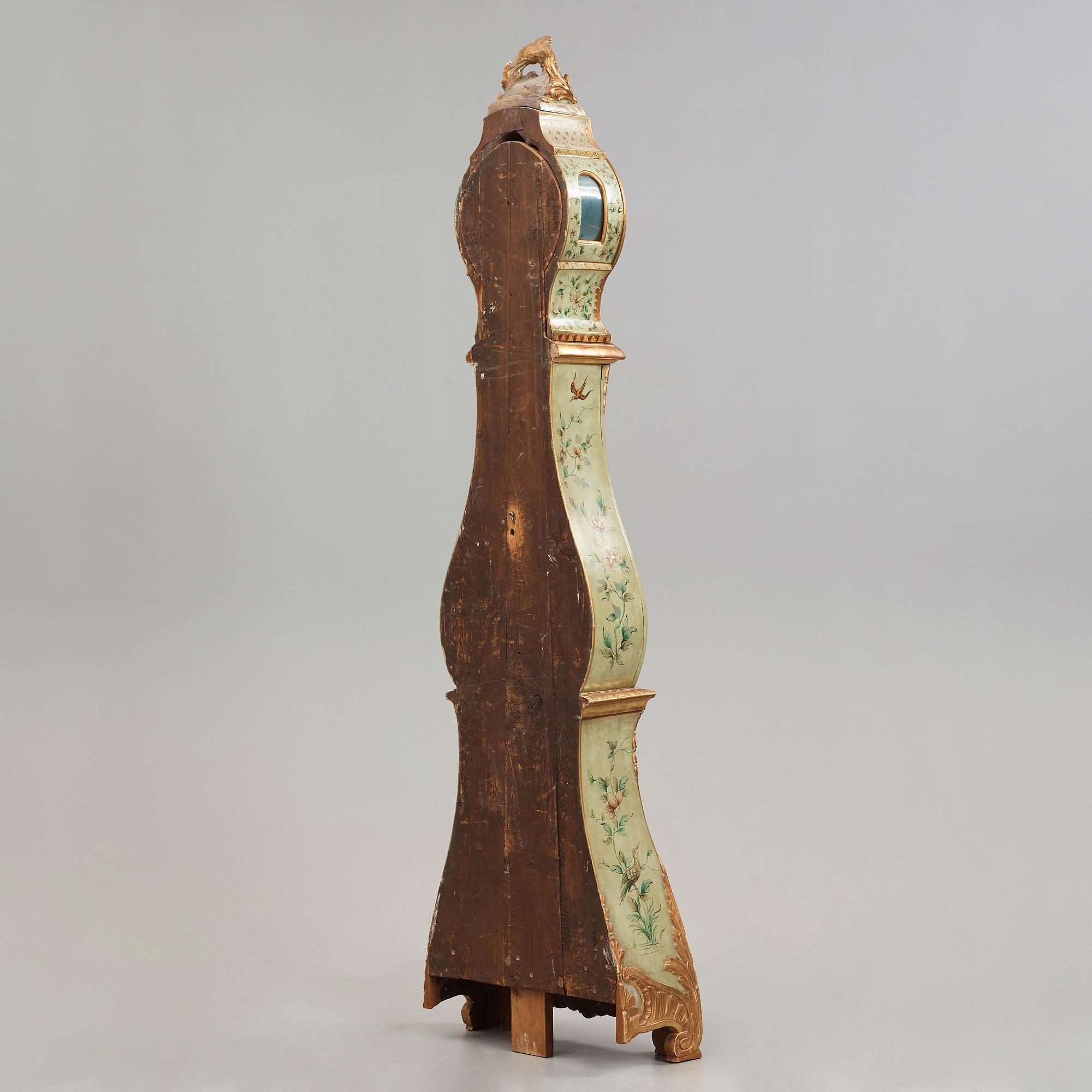 A Swedish Rococo 18th century longcase clock by Johan Fredman,