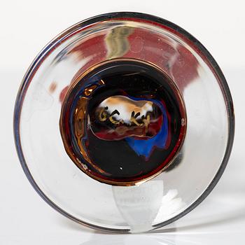 Gunnar Cyrén, snapsglas, 5 st, s.k. "djävulsglas", ur "Nobel" servisen, Orrefors.