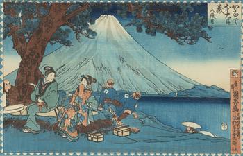 Utagawa Kuniyoshi, woodblock print, 'Bridal Journey'.