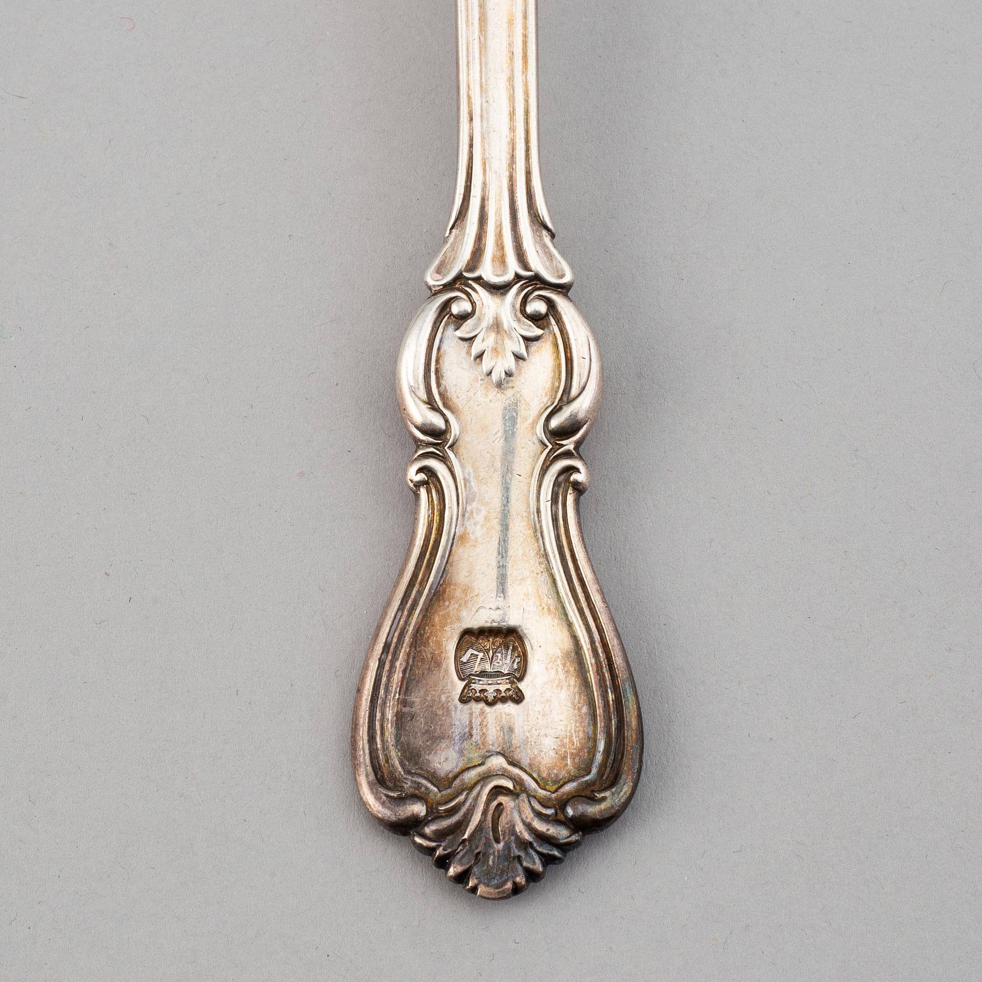 A Swedish 19th century silver soup-laddle, mark of Gustaf Möllenborg, Stockholm 1853.