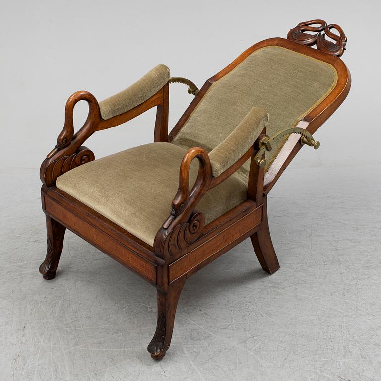 A mahogany recliner, late 19th Century.