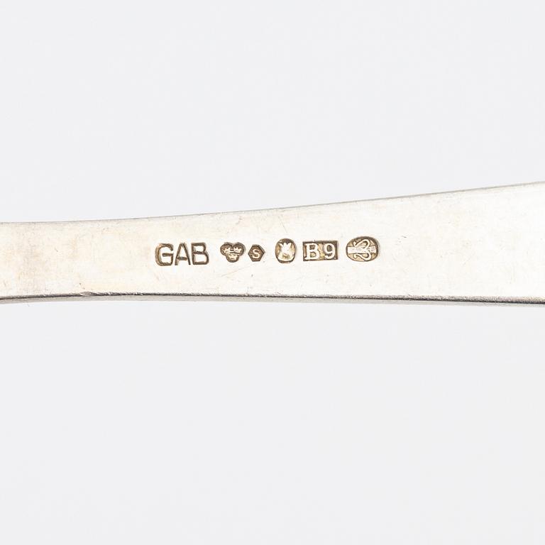 Jacob Ängman, a 73-piece silver cutlery set, 'Rosenholm', GAB, Stockholm, 1948-63.