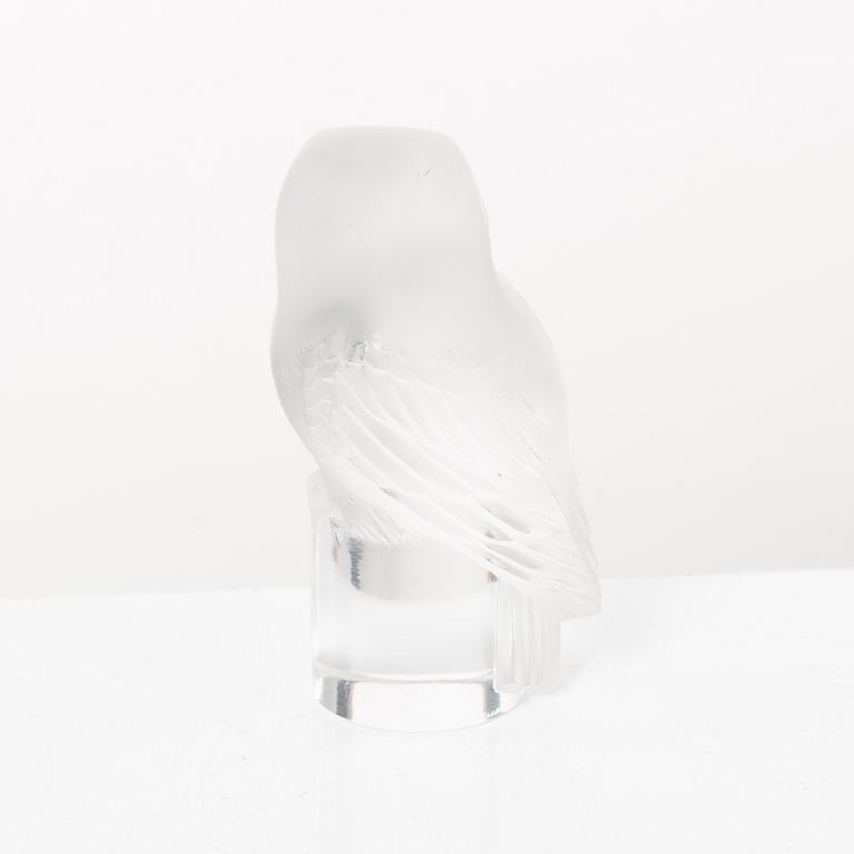 9 glass figurines, Lalique, France.