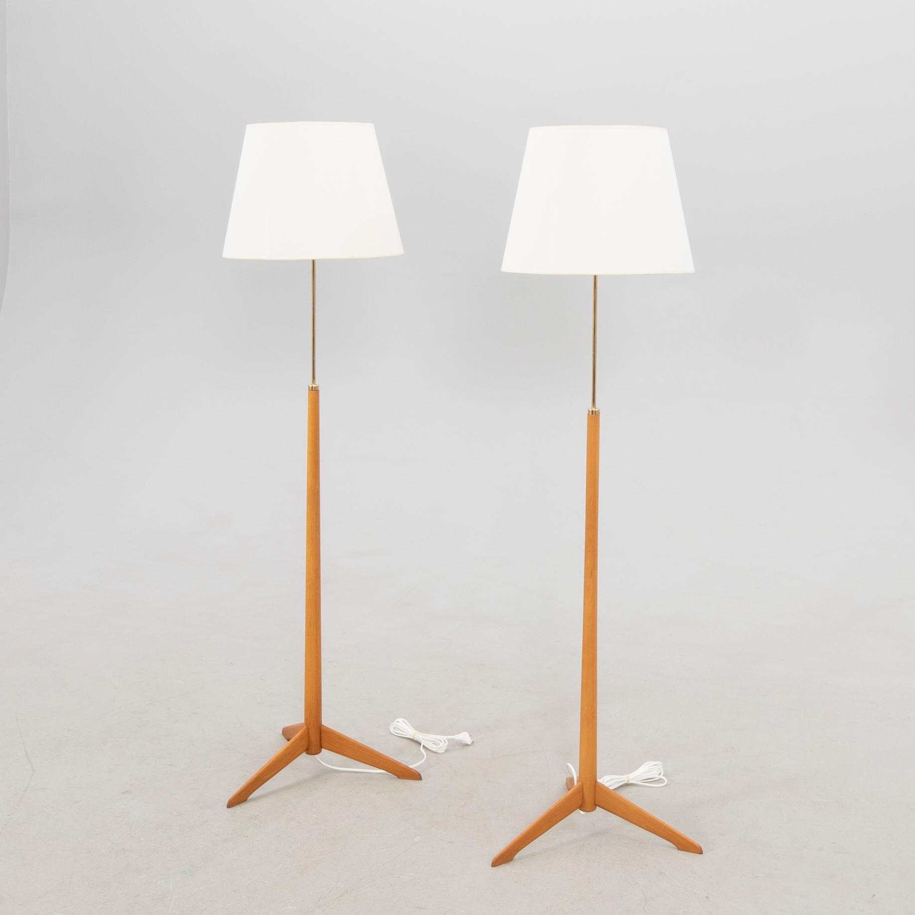 Golvlampor, ett par, modell G-34, Bergboms, Swedish Modern, 1950-tal.