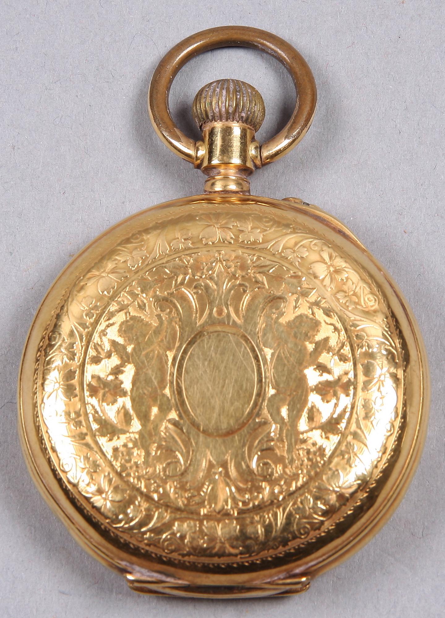FICKUR, 18K guld, 1900-tal. Tot. vikt. ca. 75 g.