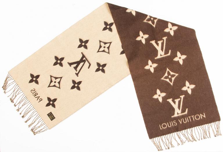 LOUIS VUITTON, A Cashmere Monogram Reykjavik Scarf.