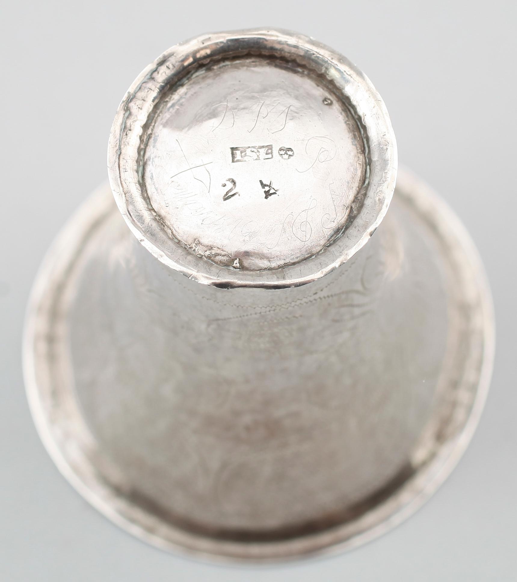 BÄGARE, silver, ISL, 1700-/1800-tal. Vikt ca 48 g.