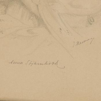 Two pencil drawings by EINAR NERMAN, mid 20th century.