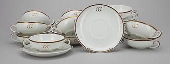 BULJONGKOPPAR, 12 st, porslin, "Loisto", Arabia, Finland 1964-1971.