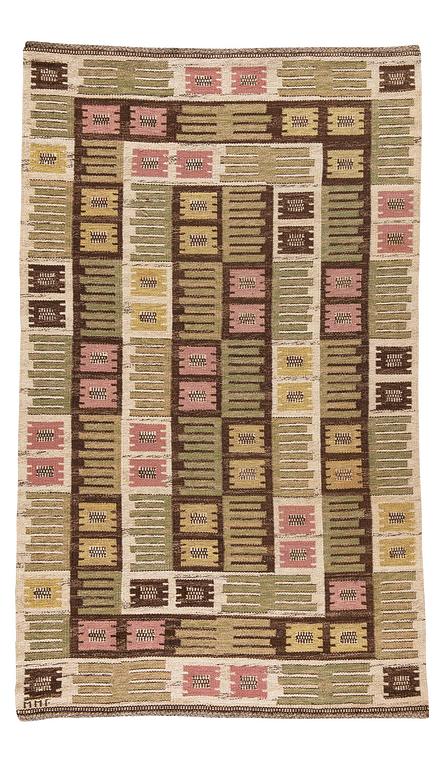 Märta Måås-Fjetterström, matta, "Nyponblomman", rölakan, ca 265 x 159 cm, signerad AB MMF.