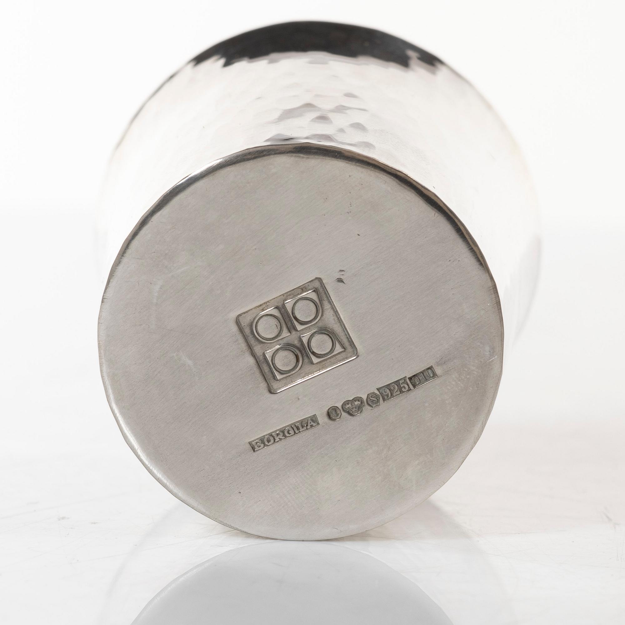 Atelier Borgila, soup cups, 4 pcs, sterling silver, Stockholm, 1988.