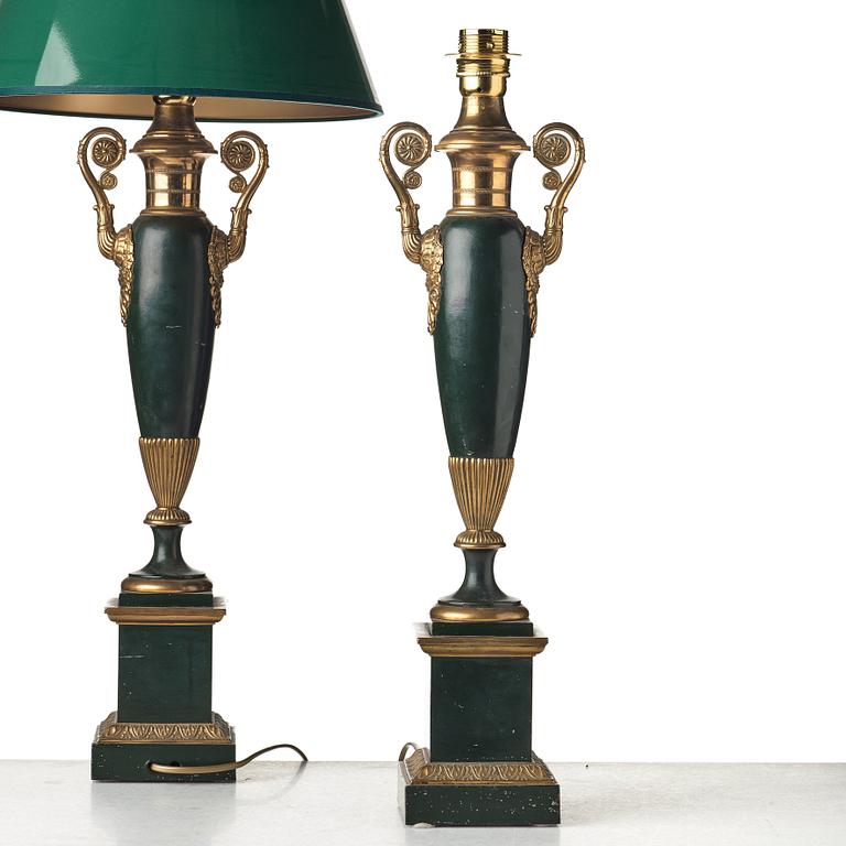 A pair of table lamps, France mid 19th century.